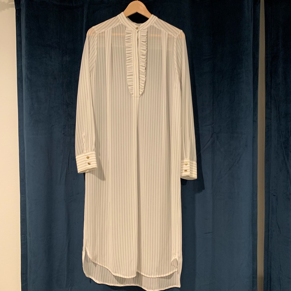 ZIMMERMANN White Semi Sheer Striped Dress